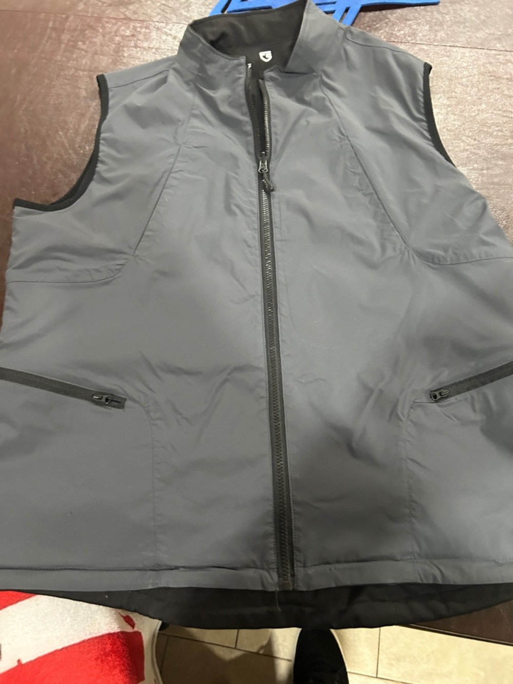 Gray Lightweight Zip Front Vest